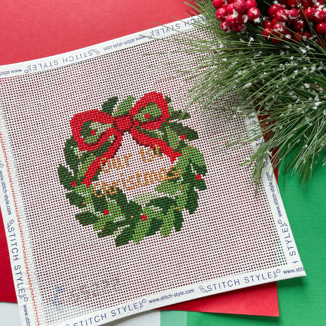 Our First Christmas Wreath (w/ stitch guide)