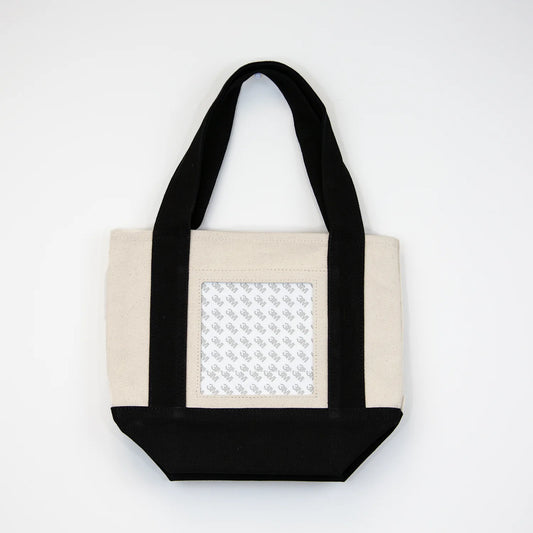 Mini Tote Bag-Natural with Black