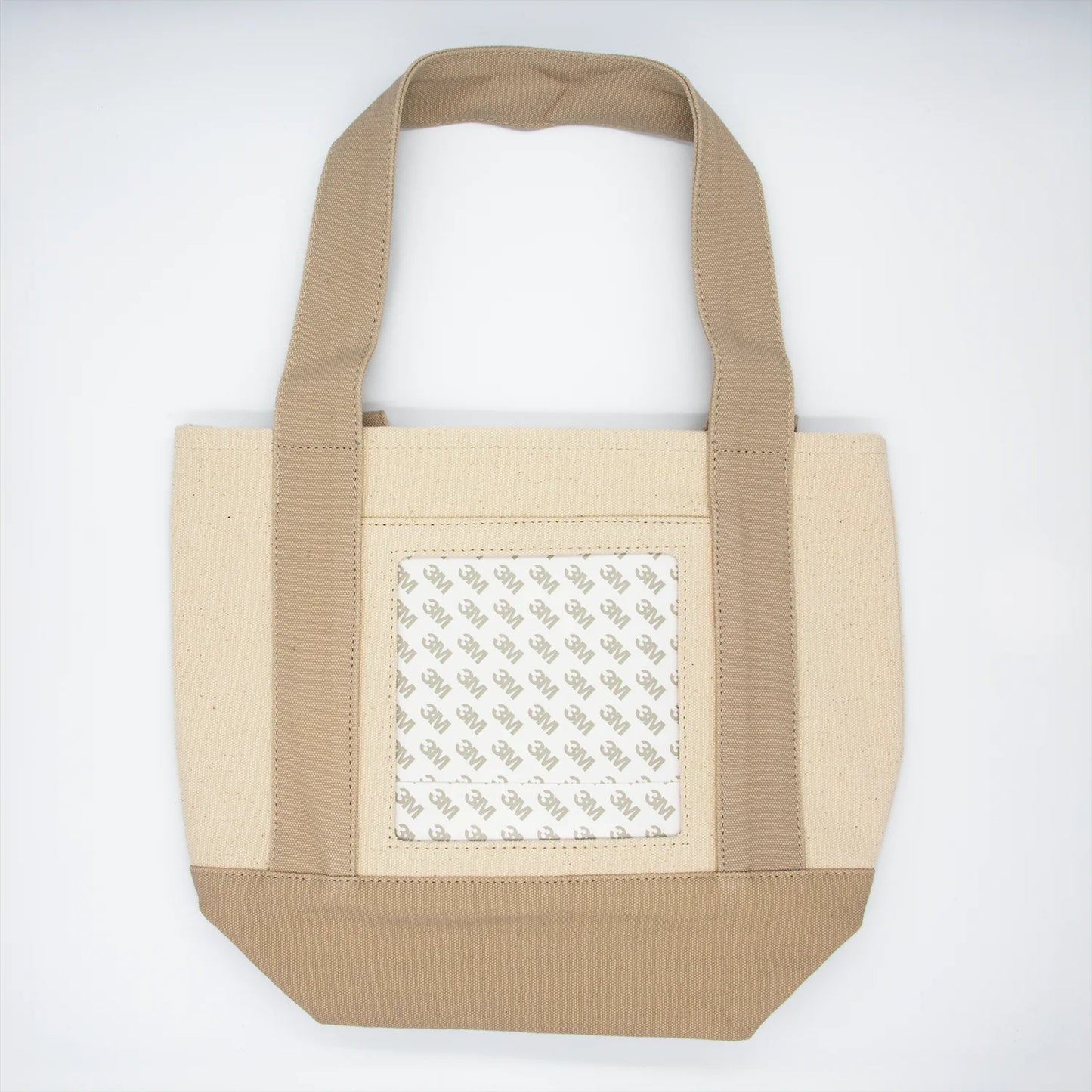 Mini Tote Bag-Natural with Taupe