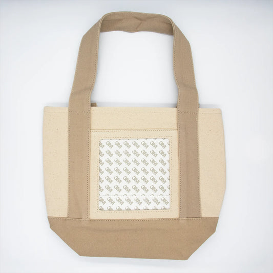 Mini Tote Bag-Natural with Taupe